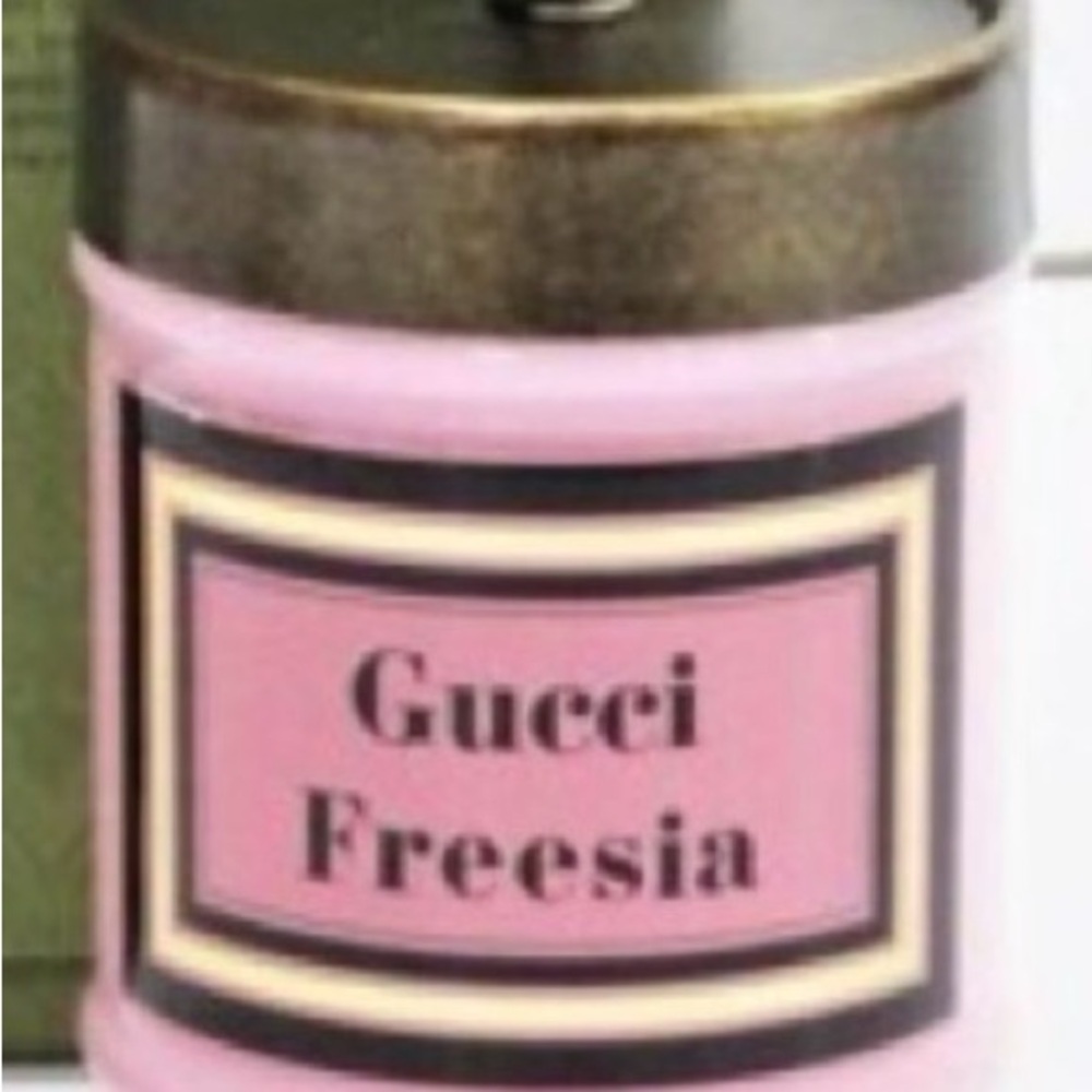 Gucci Pink Freesia Scented Candle with Black & Gold Trim